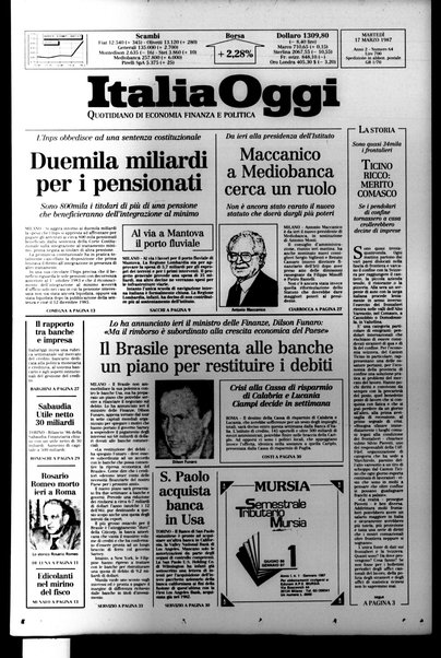 Italia oggi : quotidiano di economia finanza e politica